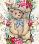 Vintage Teddy Bear and Roses #4 Garden Flag