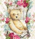 Vintage Teddy Bear and Roses #5 Garden Flag