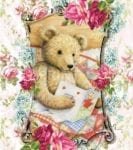 Vintage Teddy Bear and Roses #6 Garden Flag