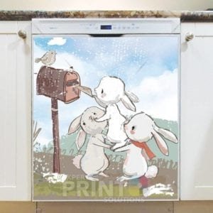 Bunnies and a Mailbox Dishwasher Magnet