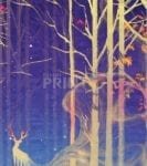 Mystic Forest with a Deer Garden Flag