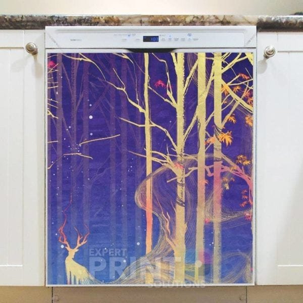 Mystic Forest with a Deer Dishwasher Magnet