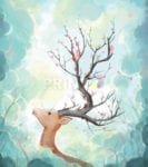 Deer with Flowers Garden Flag