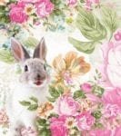 Spring Bunny with Flowers Garden Flag