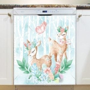 Cute Deer Sisters Dishwasher Magnet