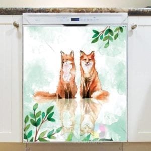 Cute Fox Couple #2 Dishwasher Magnet