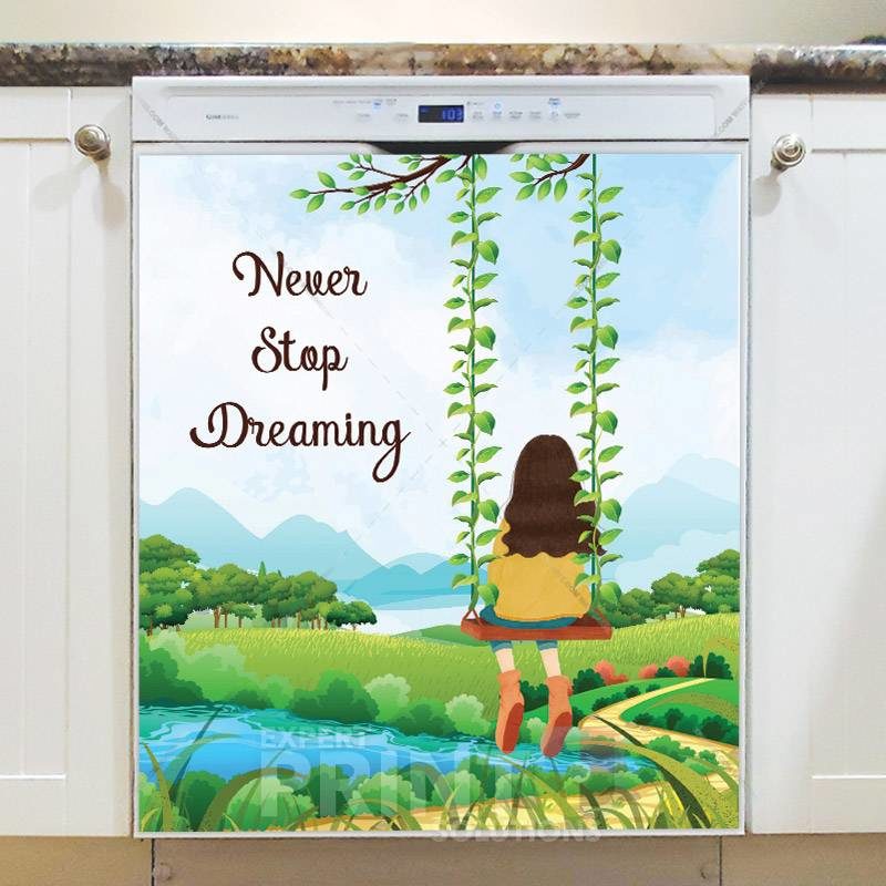 Girl in a Swing Dishwasher Magnet