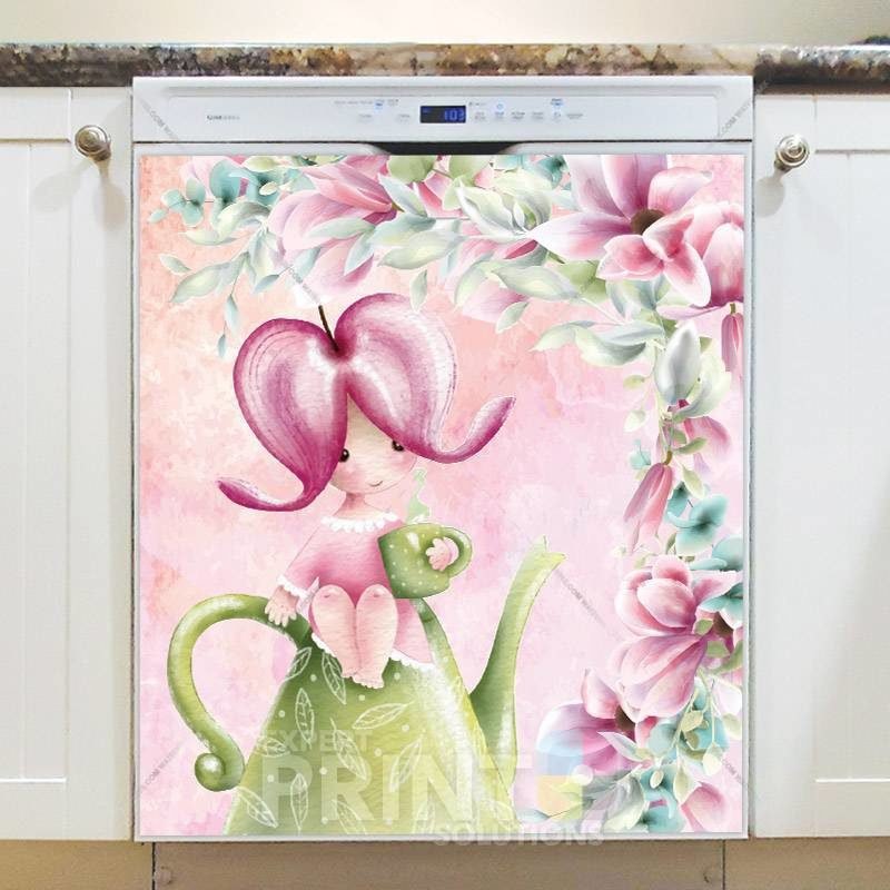 Cute Angel with Flowers #5 Dishwasher Magnet