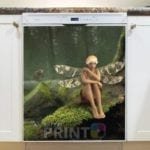 Sitting Fairy in the Woods Dishwasher Magnet