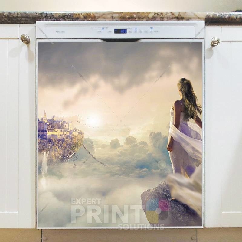 Castle and Princess in the Clouds Dishwasher Magnet