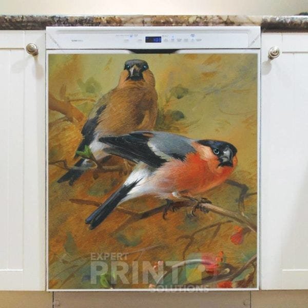 Autumn Bullfinch Couple Dishwasher Magnet