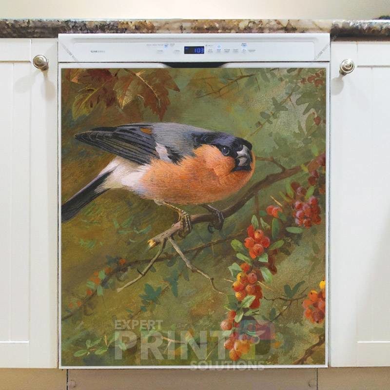 Pretty Autumn Bullfinch Dishwasher Magnet