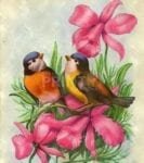 Little Birds in a Flower Nest Garden Flag