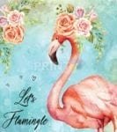 Pretty Flamingo with Roses Garden Flag