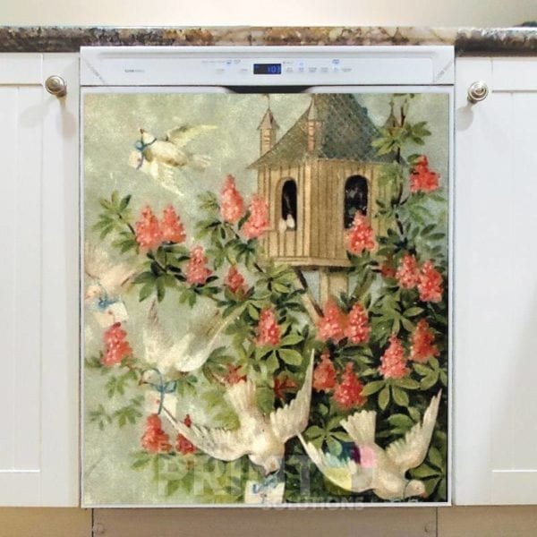Victorian Birdhouse and Doves Dishwasher Magnet