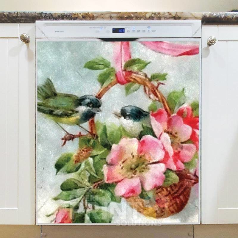 Flower Basket and Birds Dishwasher Magnet