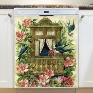 Victorian Window and Swallows Dishwasher Magnet