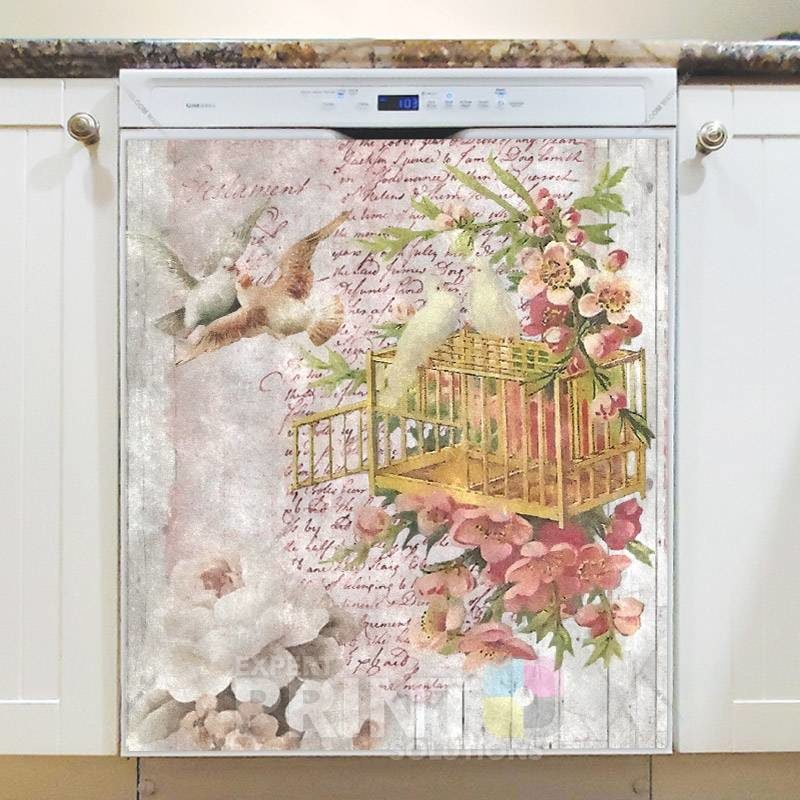 Victorian Birdcage and Doves Dishwasher Magnet