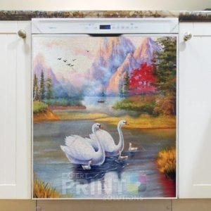 Beautiful Swan Family Dishwasher Magnet