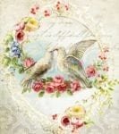 Vintage Kissing Doves Garden Flag