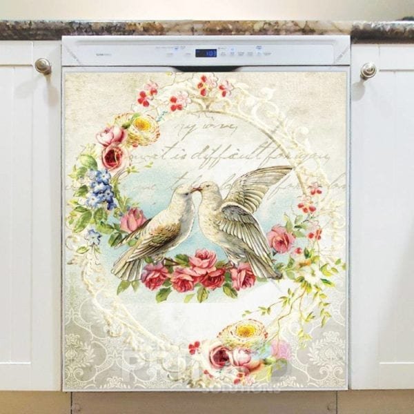 Vintage Kissing Doves Dishwasher Magnet