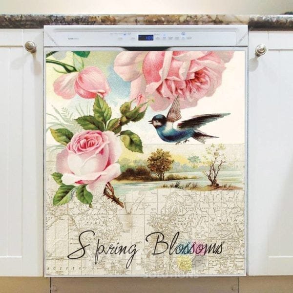 Spring Blossoms and a Bird Dishwasher Magnet