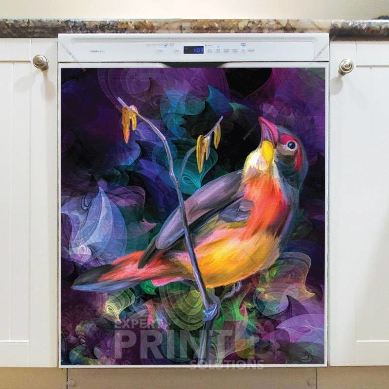 Beautiful Rainbow Bird Dishwasher Magnet