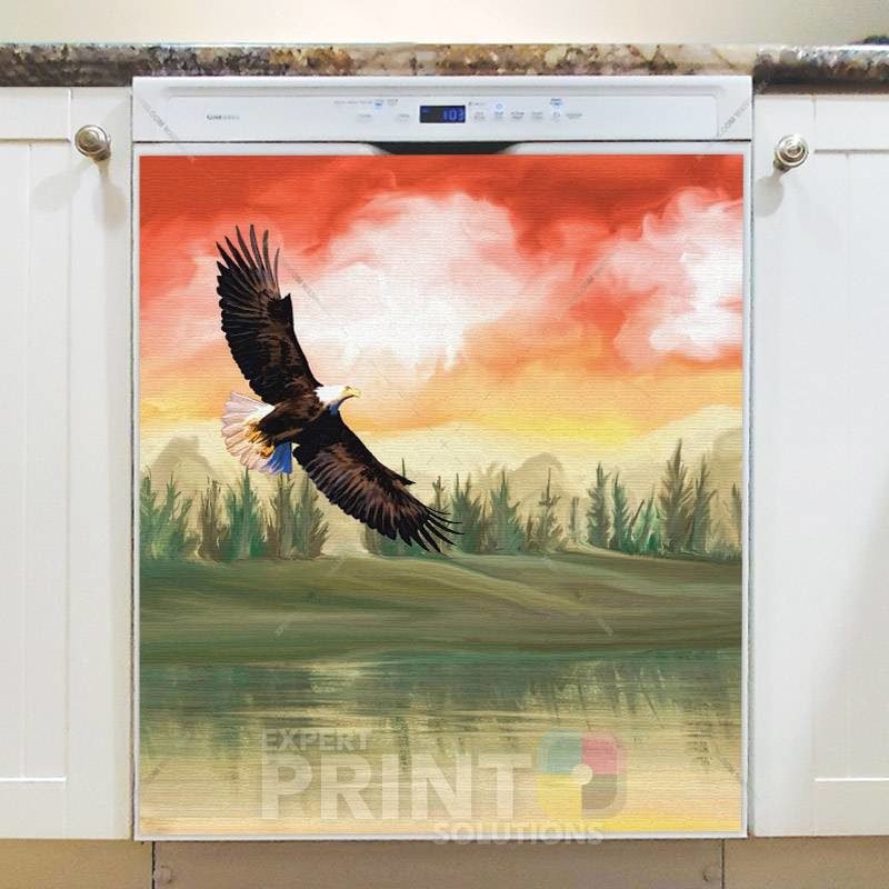 Eagle Above the Lake Dishwasher Magnet