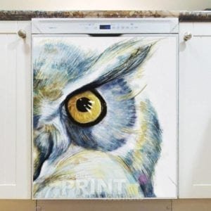 Beautiful Horned Owl Head Dishwasher Magnet