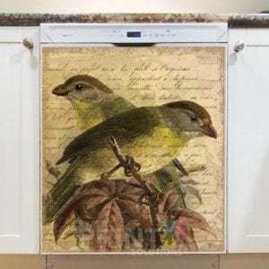 Victorian Birds and Writing Dishwasher Magnet