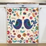 Bohemian Folk Art Pattern with a Birds and Flowers Dishwasher Magnet