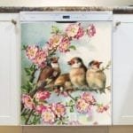 Little Sparrows and Roses Dishwasher Magnet