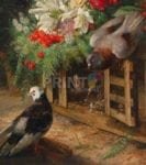 Victorian Still Life with Doves Garden Flag