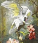 Victorian Still Life with Flowers and a Cockatoo Garden Flag