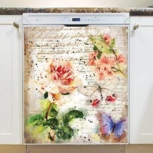 Shabby Chic Garden Butterflies #1 Dishwasher Magnet