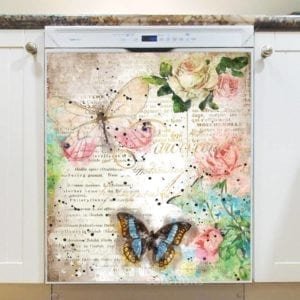 Shabby Chic Garden Butterflies #2 Dishwasher Magnet