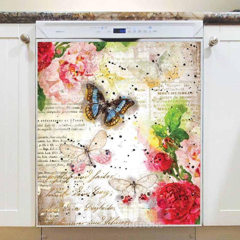 Shabby Chic Garden Butterflies #5 Dishwasher Magnet