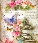 Shabby Chic Garden Butterflies #6 Garden Flag