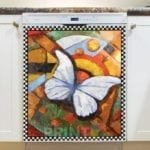 Abstract Design with a Butterfly #1 Dishwasher Magnet