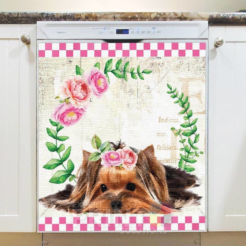 Cute Little Flower Puppy #2 Dishwasher Magnet