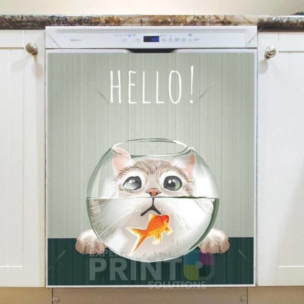 Hungry Cat and Goldfish Dishwasher Magnet