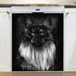 Beautiful Black and White Maine Coon Cat Dishwasher Magnet