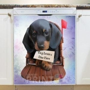 Cute Dachshund, with a Mailbox, and a Letter Dishwasher Magnet
