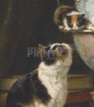 Cute Victorian Playing Cats #3 Garden Flag