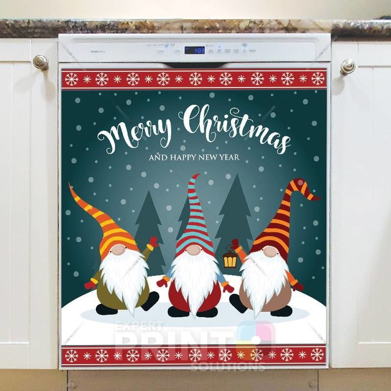 Dancing Christmas Gnome Dishwasher Magnet