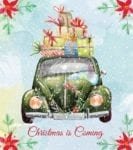 Green Christmas Car and Gifts Garden Flag