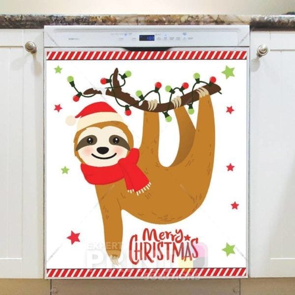 Cute Santa Sloth Dishwasher Magnet