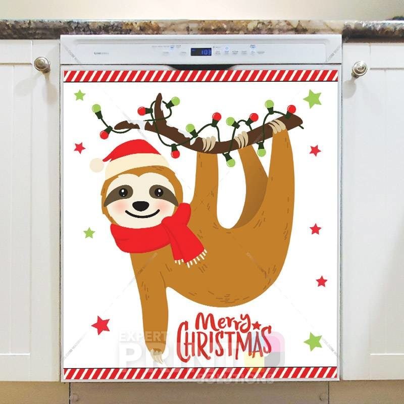 Cute Santa Sloth Dishwasher Magnet