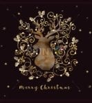 3694-pretty-gold-and-brown-deer-design Pretty Gold and Brown Deer Design Garden Flag