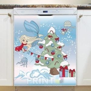 Pretty Christmas Mermaid #1 Dishwasher Magnet